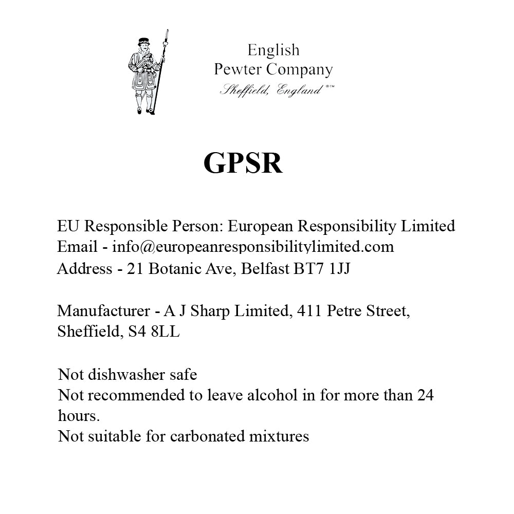 English Factory 8oz Tall Pewter Hip Flask With Linear Celtic Design