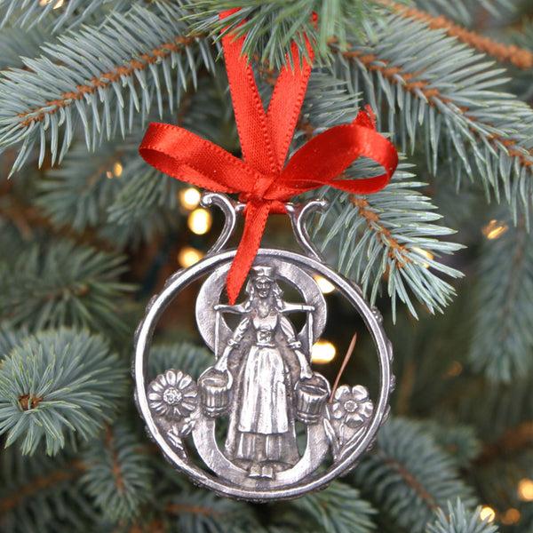 english factory 8th Day Of Christmas Tree Pewter Ornament Bauble Decoration