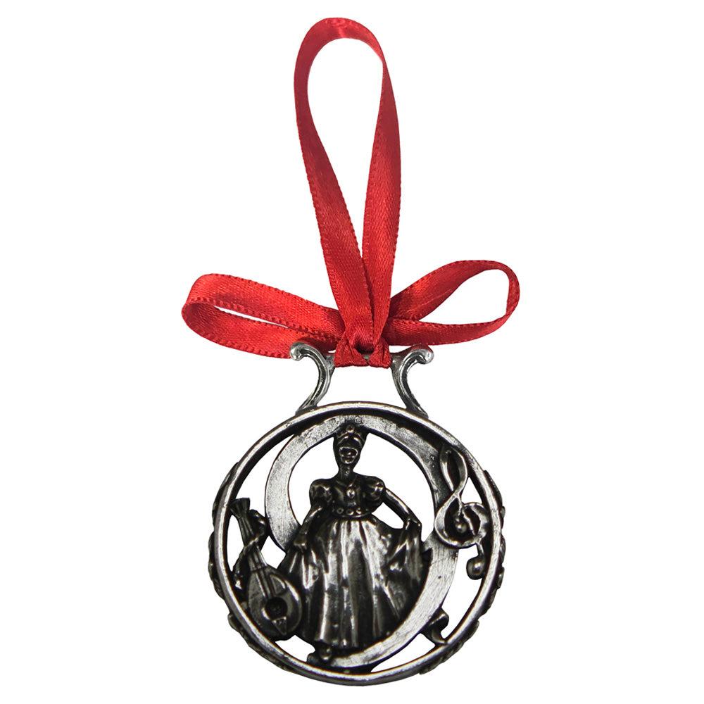 English Factory 9th Day Of Christmas Tree Pewter Ornament Bauble Decoration