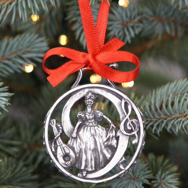 english factory 9th Day Of Christmas Tree Pewter Ornament Bauble Decoration
