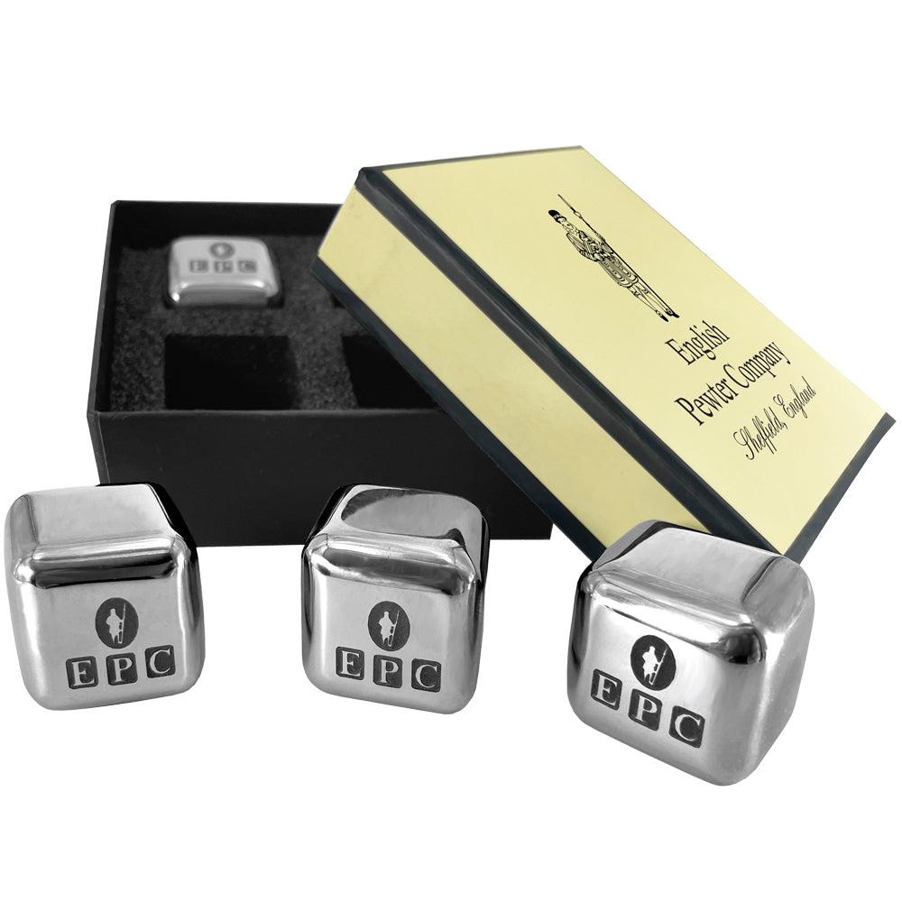 English Factory Barware Gift Set Of Stainless Steel Ice Cube Stones For Whisky Wine Gin Rum And More