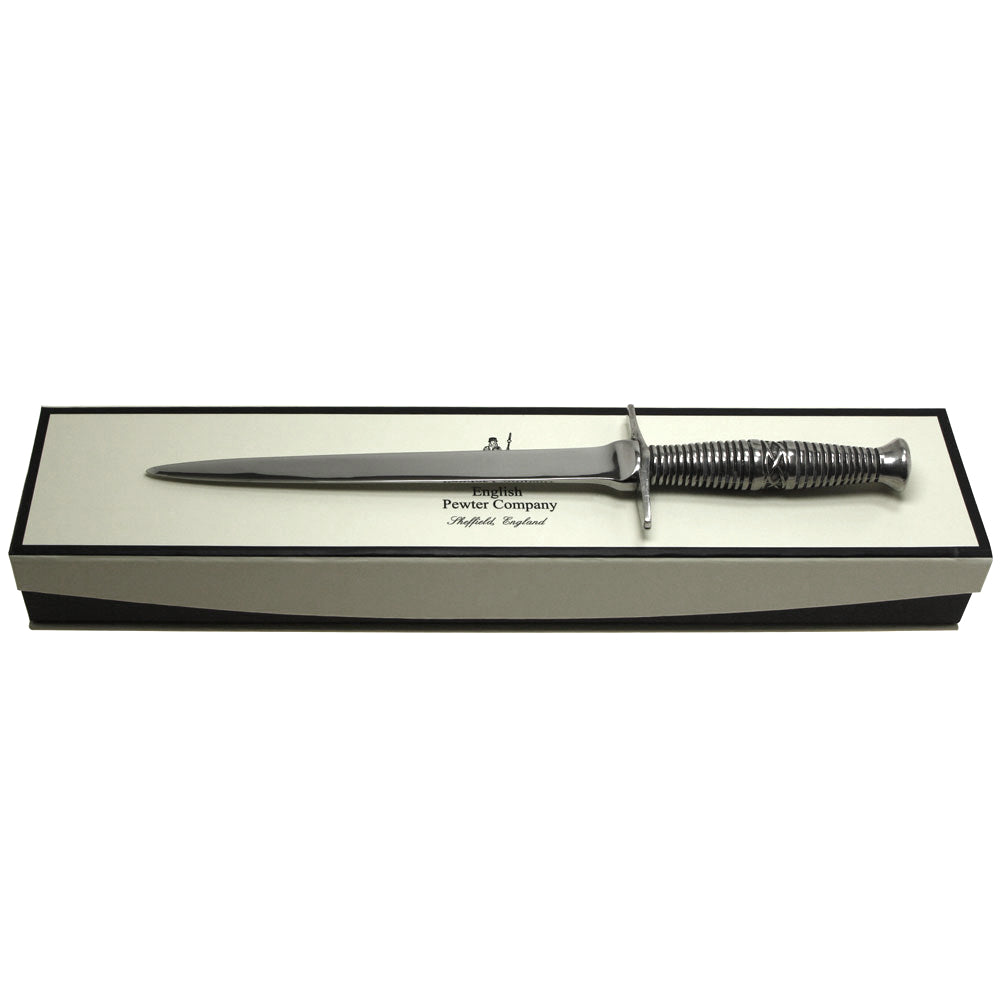 English Factory Celtic Pewter Letter Opener Knife With Sgian Dubh Dagger Style Handle