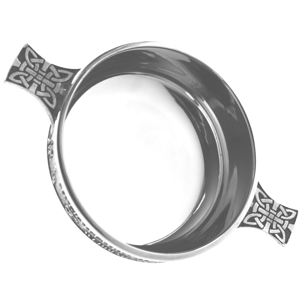 English Factory "Congratulations On Your Wedding" Pewter Quaich Bowl