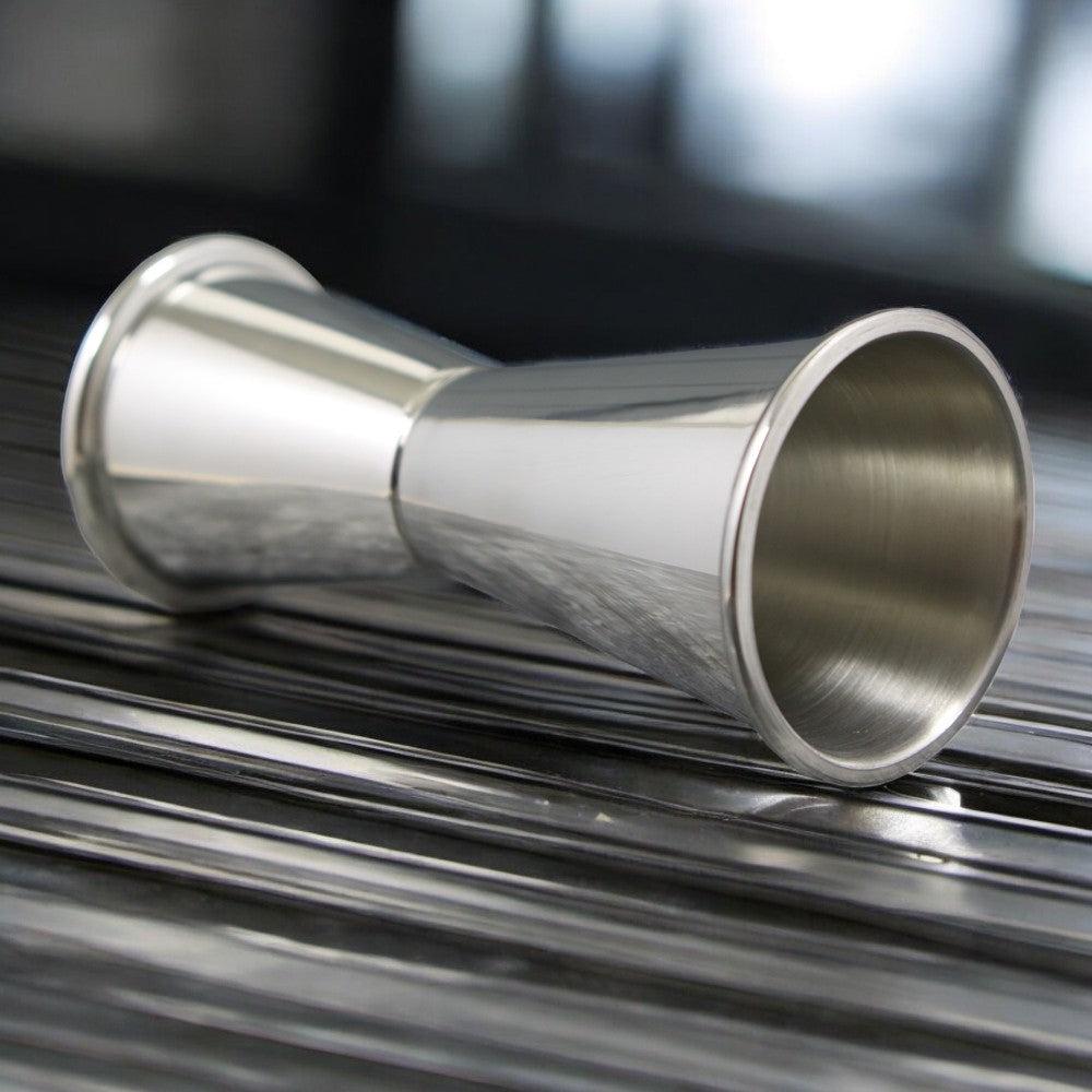 English Factory Double Shot Pewter Bar Spirit Measure