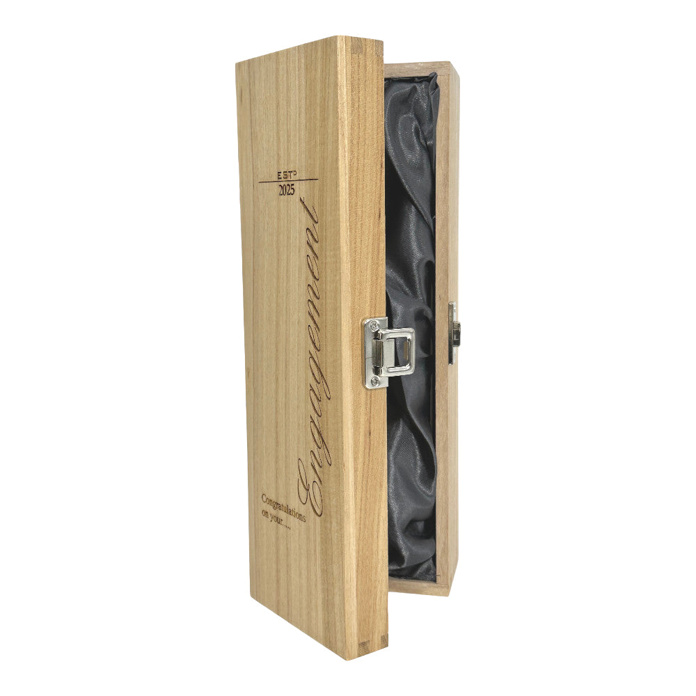 English Factory Engagement Single Hinged Champagne Wine Or Whiskey Wooden Box 2025