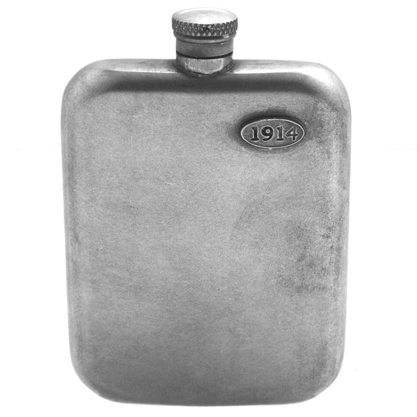 english factory 1914 Vintage 6oz Pewter Hip Flask