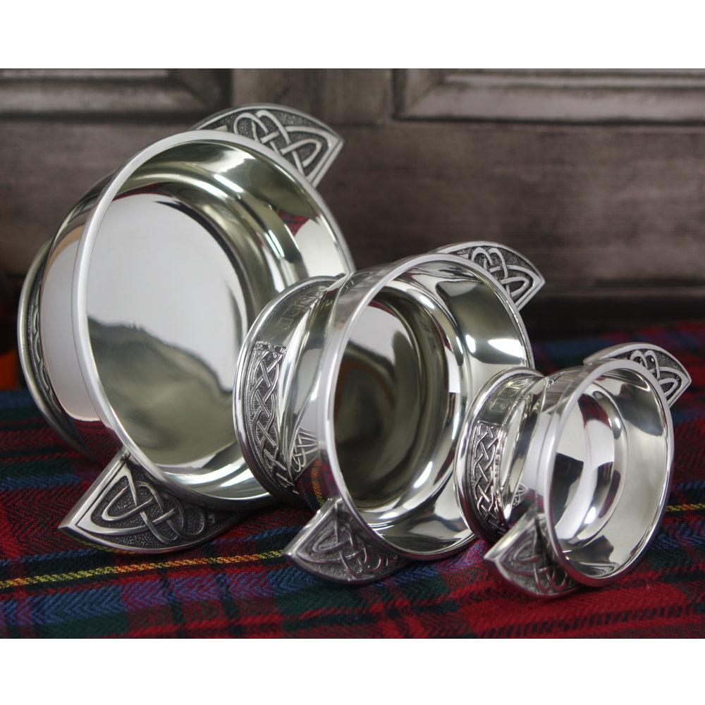 English Factory 3.5" Iona Celtic Pewter Quaich Bowl
