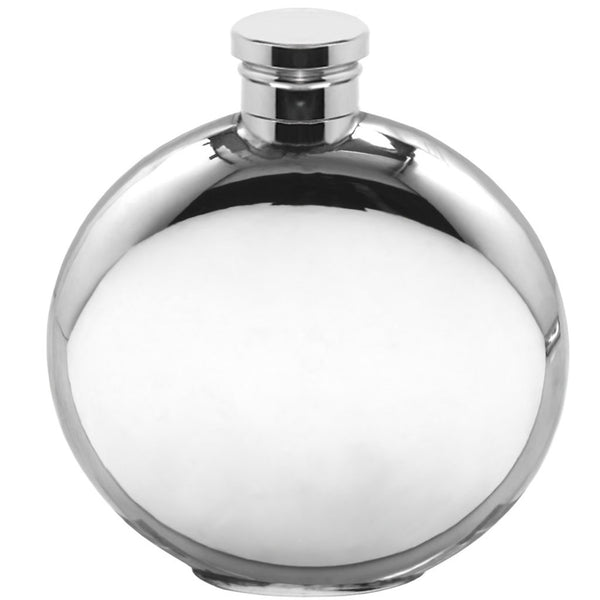 english factory 4oz Round Plain Pewter Hip Flask