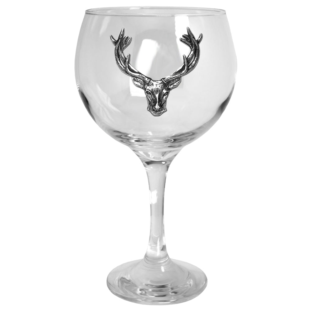 English Factory 620ml Pewter Stag Head Gin Glass