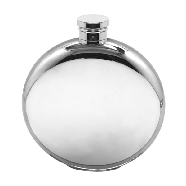 english factory 6oz Round Plain Pewter Hip Flask