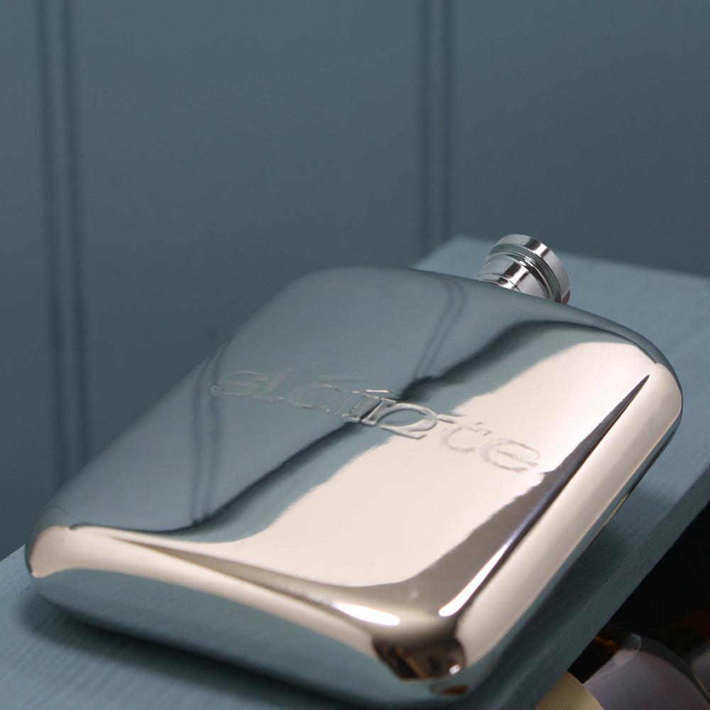 English Factory 6oz Slainte Irish Pewter Hip Flask