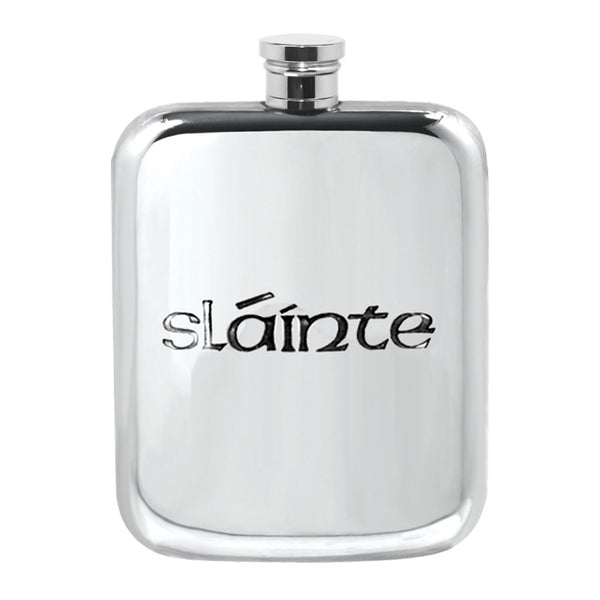 english factory 6oz Slainte Irish Pewter Hip Flask