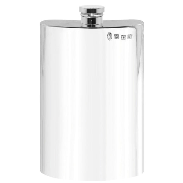english factory 8oz Plain Tall Pewter Hip Flask