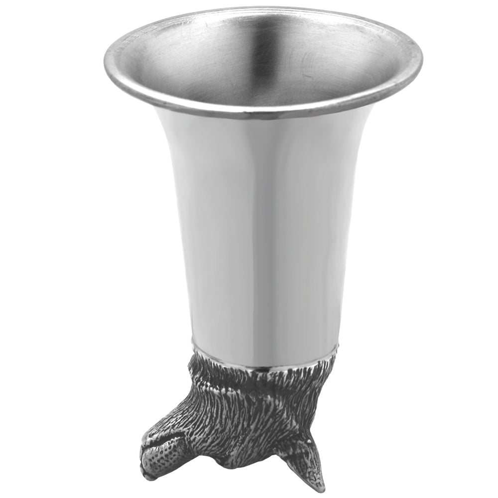 English Factory Fox Head Pewter Stirrup Cup