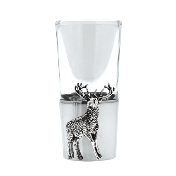 english factory Pewter Shot Glass With Stag Badge english factory Pewter Shot Glass With Stag Badge