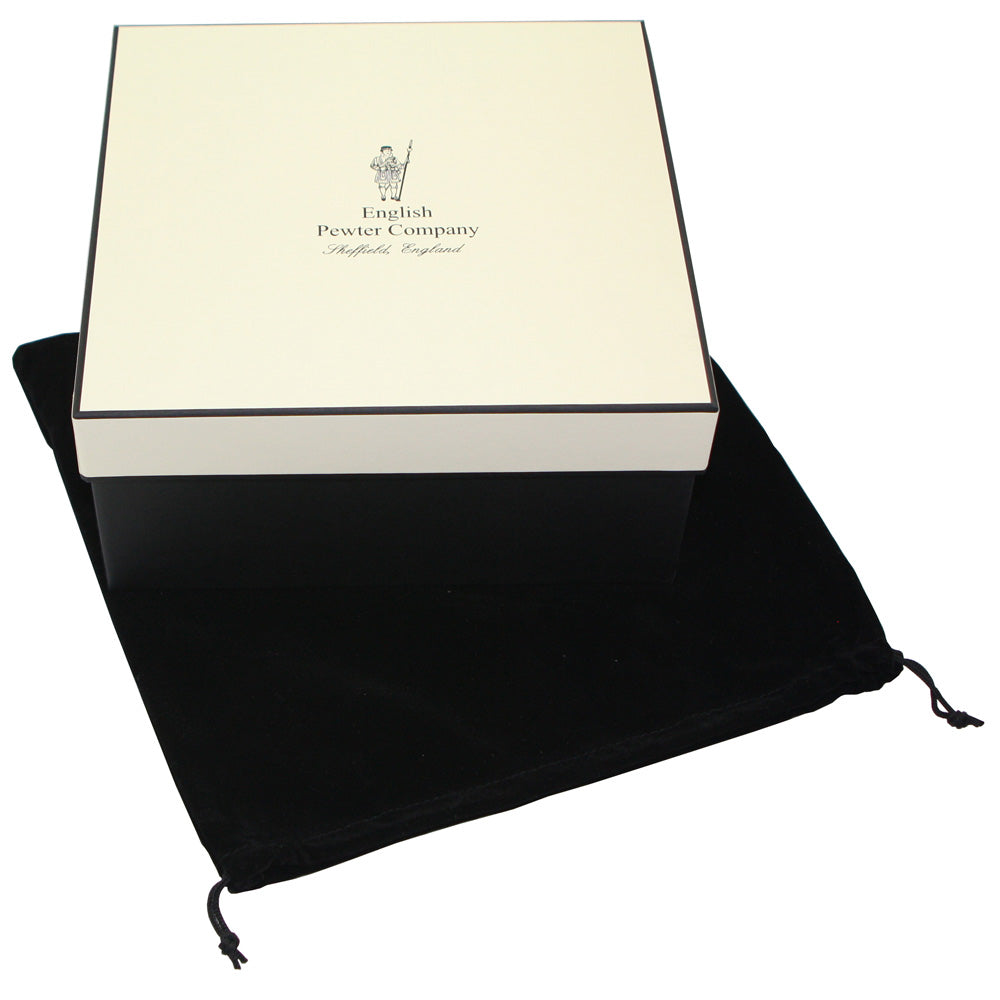 English Factory Stag Head Pewter Serving Bowl