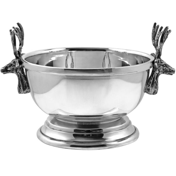 english factory Stag Head Pewter Serving Bowl