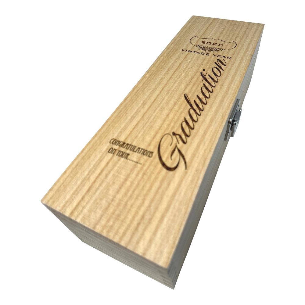 English Factory Graduation Single Hinged Champagne Wine Or Whiskey Wooden Box 2025
