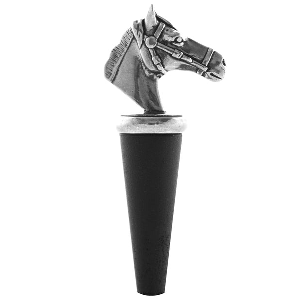 english factory Horse Head Pewter Wine Bottle Stopper