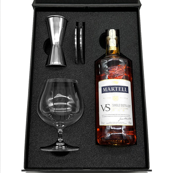 english factory Luxury Brandy Gift Set Includes Bottle Brandy Glass Spirit Measure and 2 Coasters