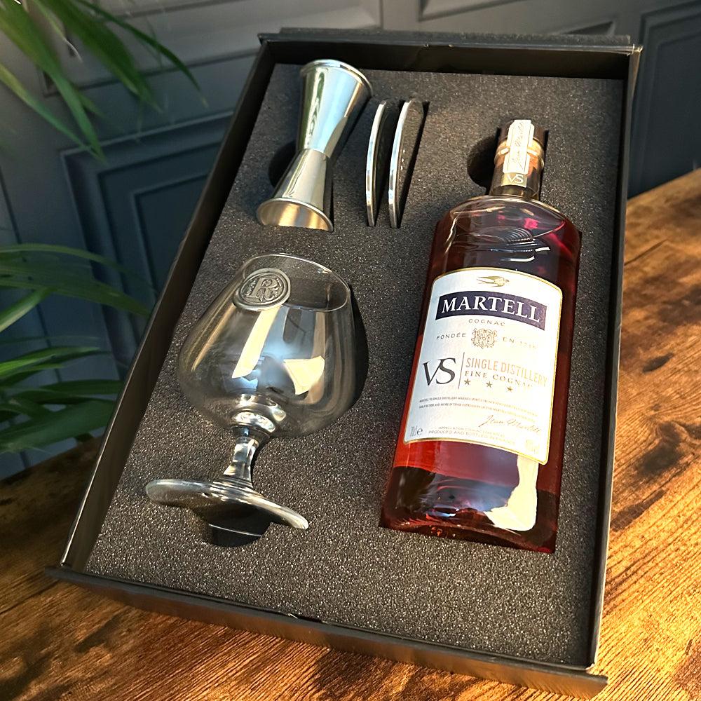 English Factory Luxury Brandy Gift Set Includes Bottle Personalised Brandy Glass Spirit Measure And 2 Coasters