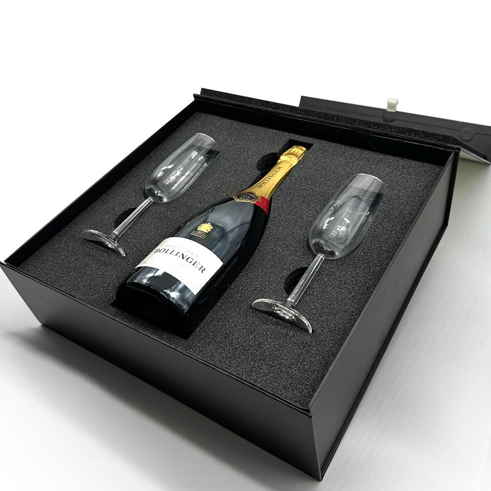 English Factory Luxury Champagne Gift Set Includes Bottle & 2 Champagne Flutes