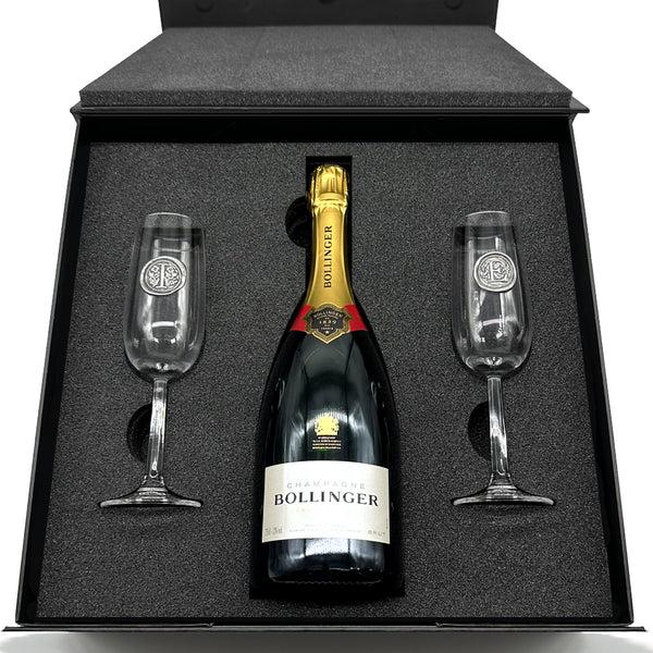 english factory Luxury Champagne Gift Set Includes Bottle & 2 Personalised Champagne Flutes
