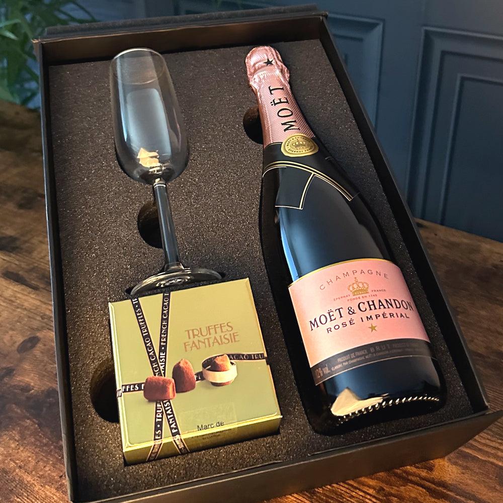 English Factory Luxury Champagne Gift Set Includes Bottle Champagne Flute & Truffles
