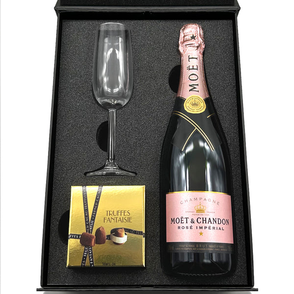 english factory Luxury Champagne Gift Set Includes Bottle Champagne Flute & Truffles