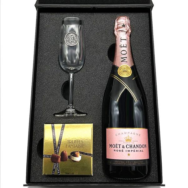 english factory Luxury Champagne Gift Set Includes Bottle Personalised Champagne Flute & Truffles