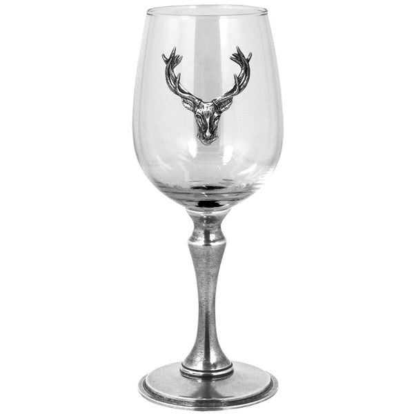 english factory Luxury Pewter Stag Head Wine Glass With Solid Pewter Stem