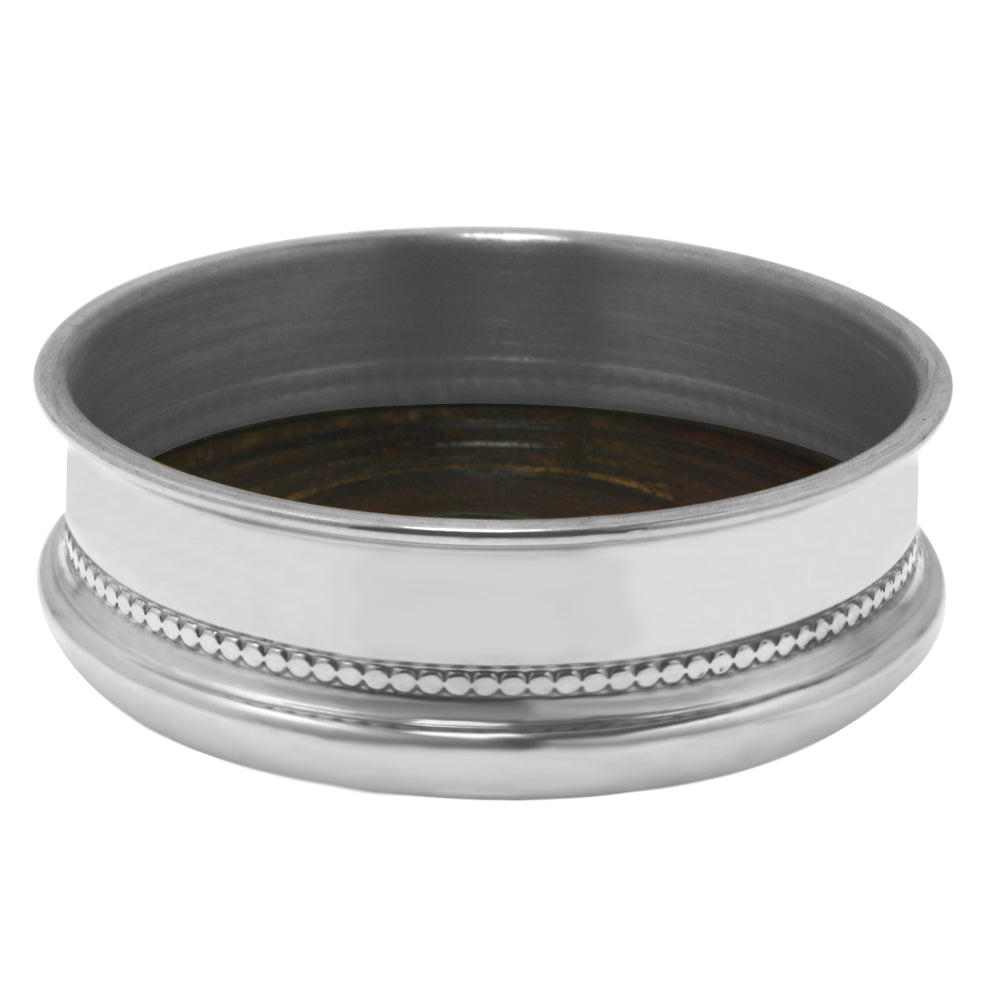 english Factory Luxury Pewter Wine Bottle Coaster With Wooden Insert