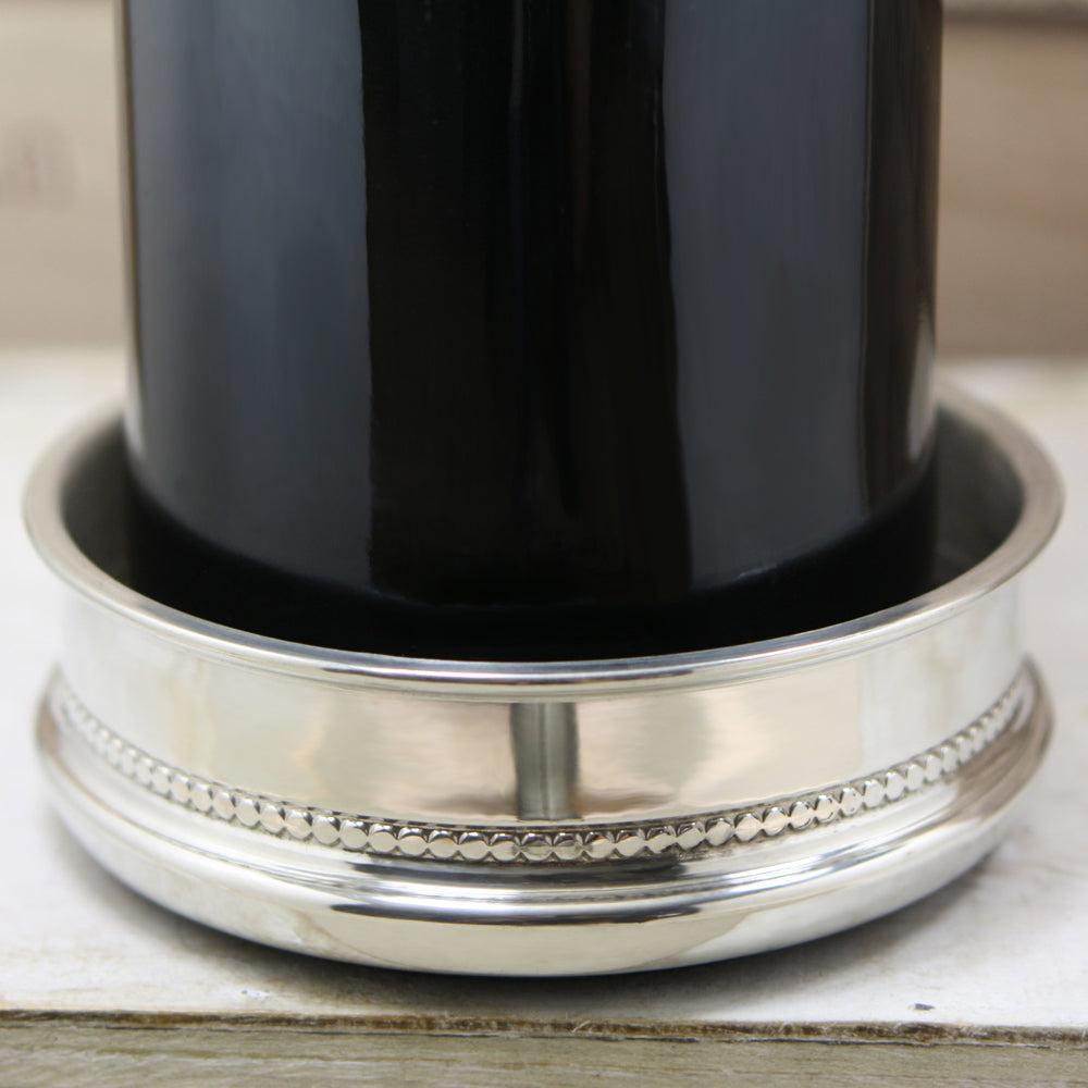 english Factory Luxury Pewter Wine Bottle Coaster With Wooden Insert