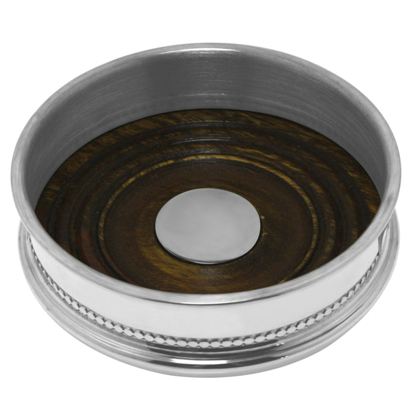 english factory Luxury Pewter Wine Bottle Coaster with Wooden Insert