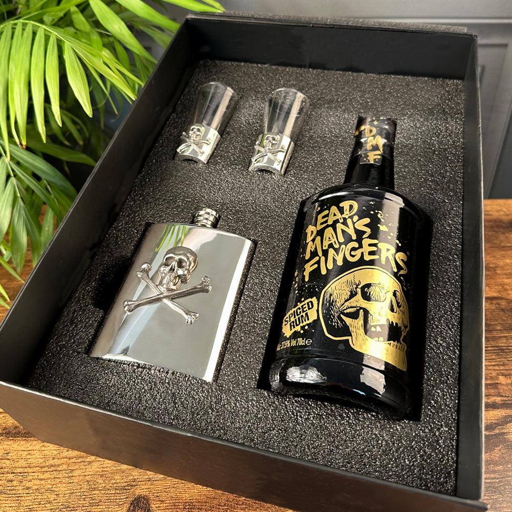 English Factory Luxury Rum Gift Set Includes Bottle Shot Glasses And Hip Flask