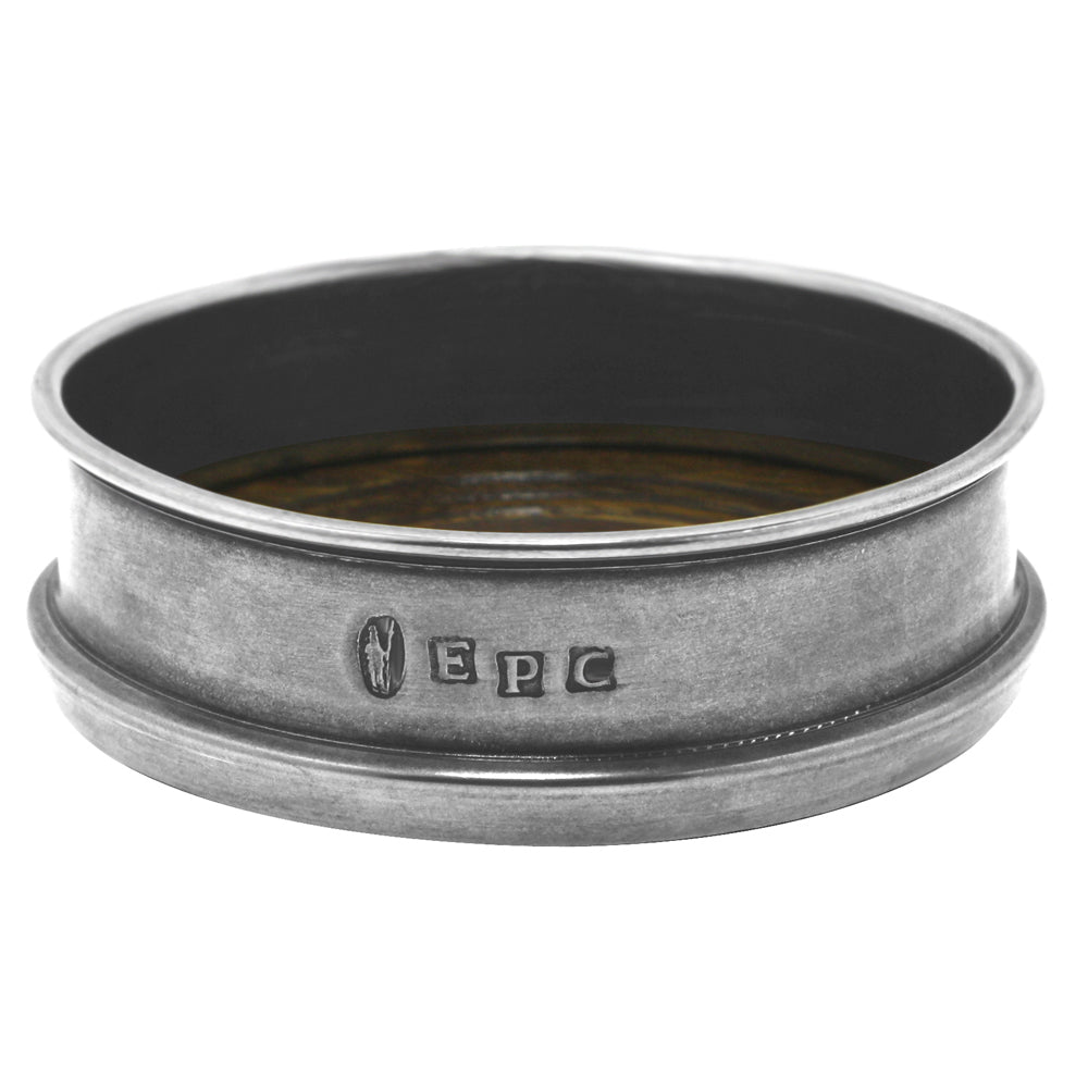 English Factory Luxury Vogue Pewter Wine Bottle Coaster With Wooden Insert