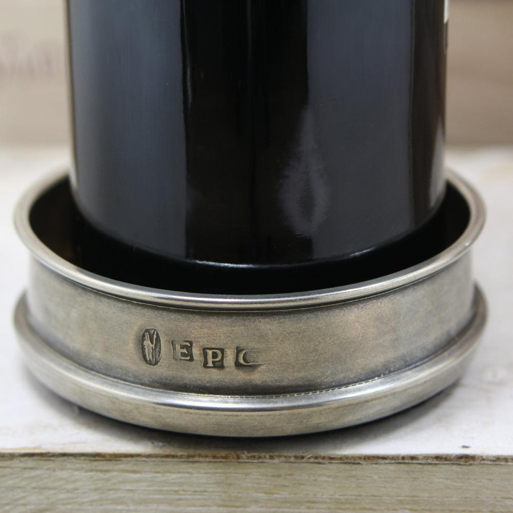 English Factory Luxury Vogue Pewter Wine Bottle Coaster With Wooden Insert