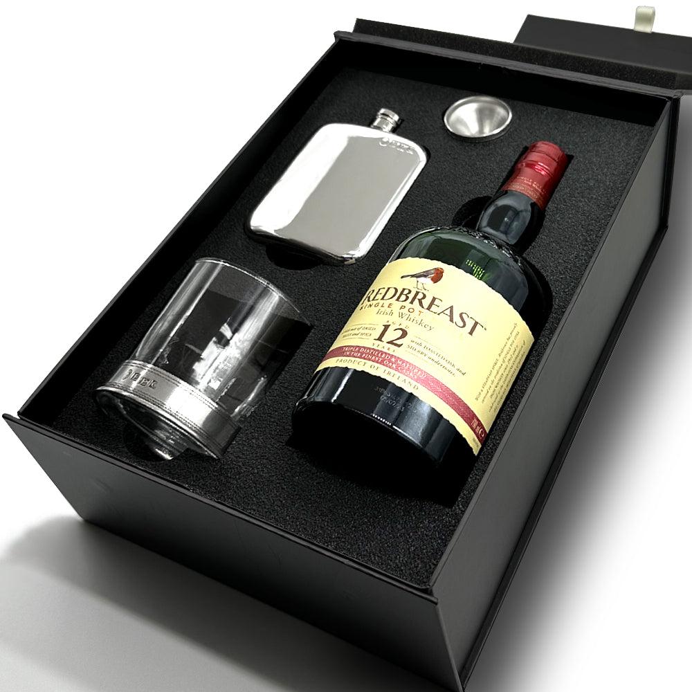 English Factory Luxury Whisky Gift Set Includes 6oz Pewter Hip Flask With Funnel & 11oz Whisky Tumbler