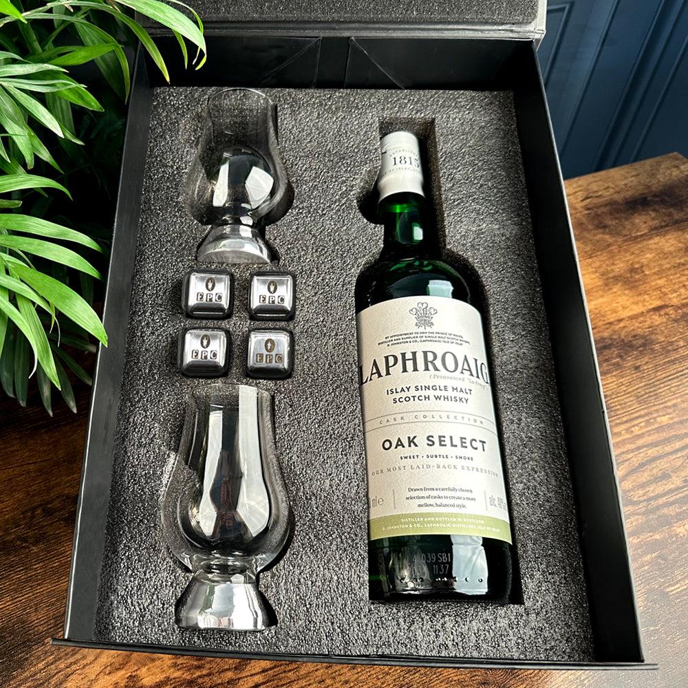 English Factory Luxury Whisky Gift Set Includes Bottle & 2 Glencairn Whisky Glasses & Whisky Stones Set