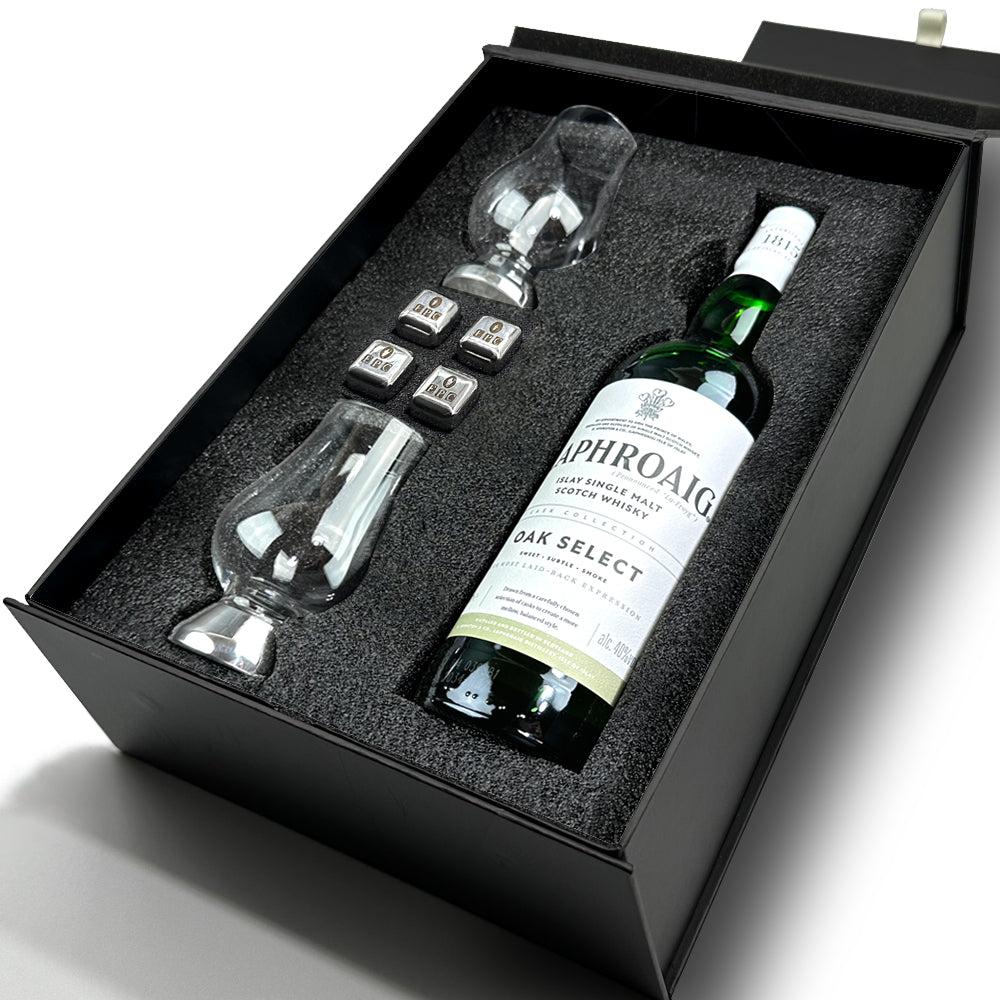 English Factory Luxury Whisky Gift Set Includes Bottle & 2 Glencairn Whisky Glasses & Whisky Stones Set