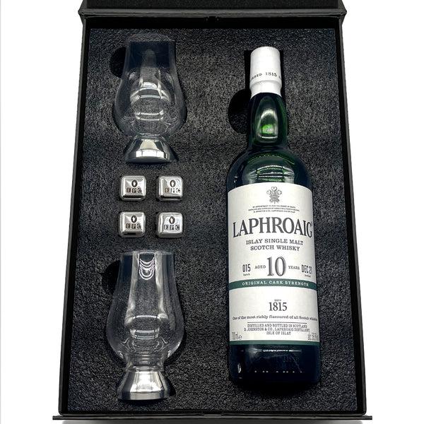 english factory Luxury Whisky Gift Set Includes Bottle & 2 Glencairn Whisky Glasses & Whisky Stones Set