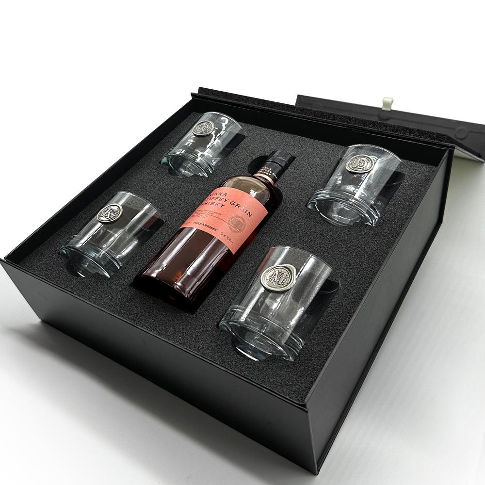 English Factory Luxury Whisky Gift Set Includes Bottle & 4 Personalised 11oz Whisky Tumblers