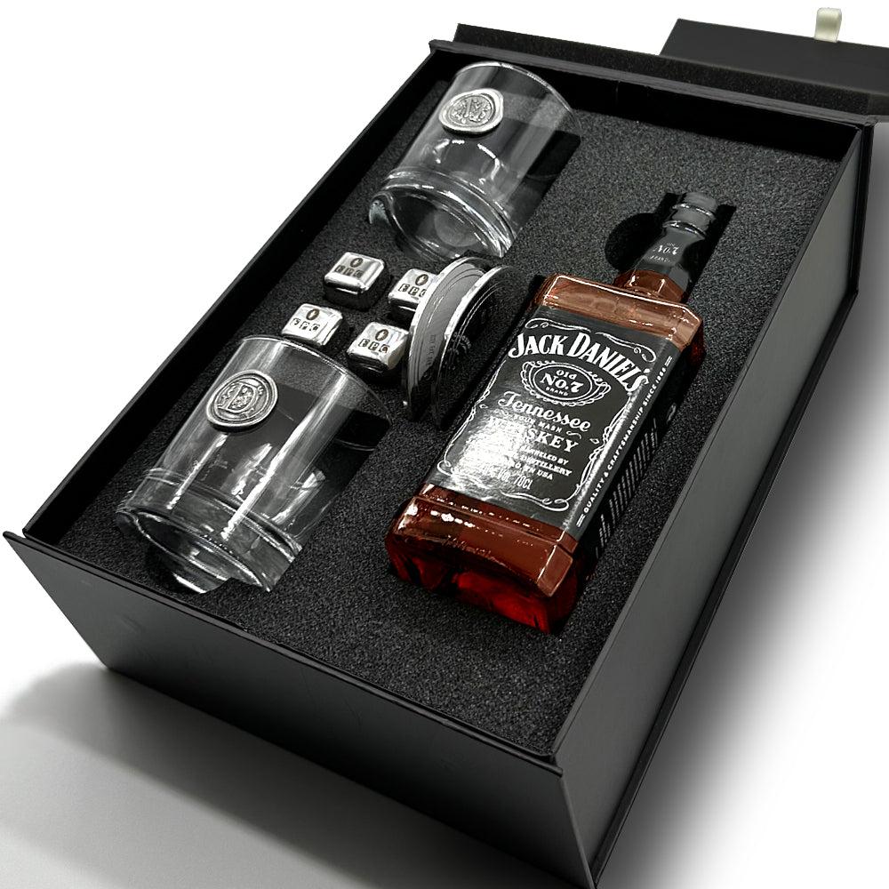 English Factory Luxury Whisky Gift Set Includes Bottle Personalised 11oz Whisky Tumblers 2 Pewter Coasters & Whisky Stones Set