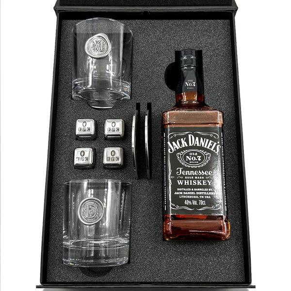 English Factory Luxury Whisky Gift Set Includes Bottle Personalised 11oz Whisky Tumblers 2 Pewter Coasters & Whisky Stones Set