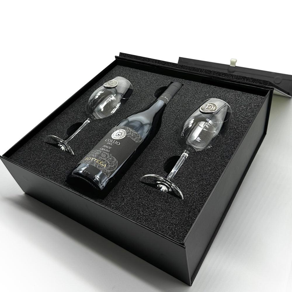 English Factory Luxury Wine Gift Set Includes Bottle & 2 Personalised Wine Glasses