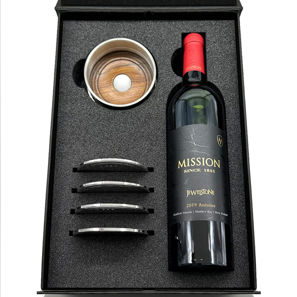 english factory Luxury Wine Gift Set Includes Bottle 4 Pewter Coasters & Pewter Wine Bottle Coaster