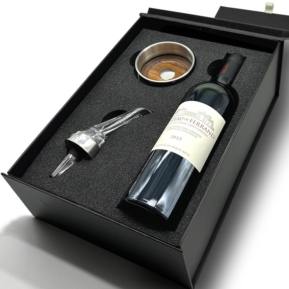 English Factory Luxury Wine Gift Set Includes Bottle Aerator & Pewter Wine Bottle Coaster