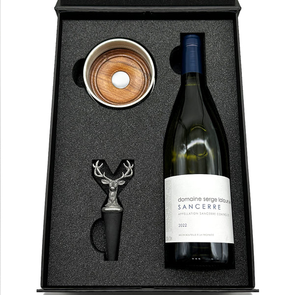 english factory Luxury Wine Gift Set Includes Bottle Bottle Stopper & Pewter Wine Bottle Coaster