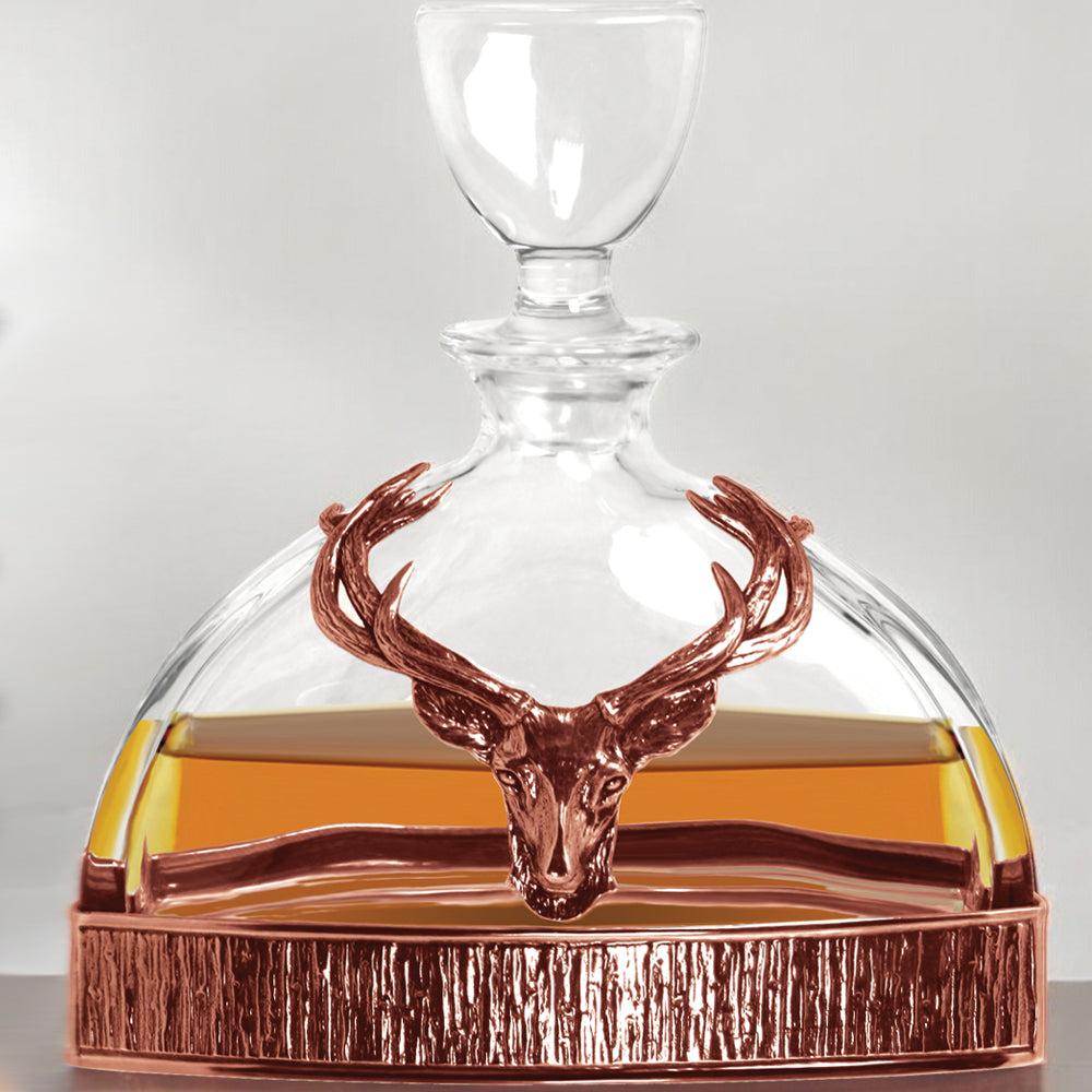 English Factory Majestic Whisky Wine & Spirit Stag Crystal & Copper Whisky Decanter