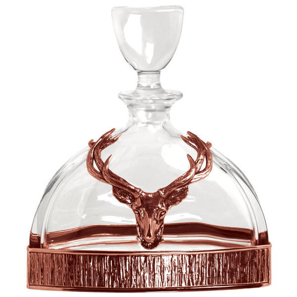 english factory Majestic Whisky Wine & Spirit Stag Crystal & Copper Whisky Decanter